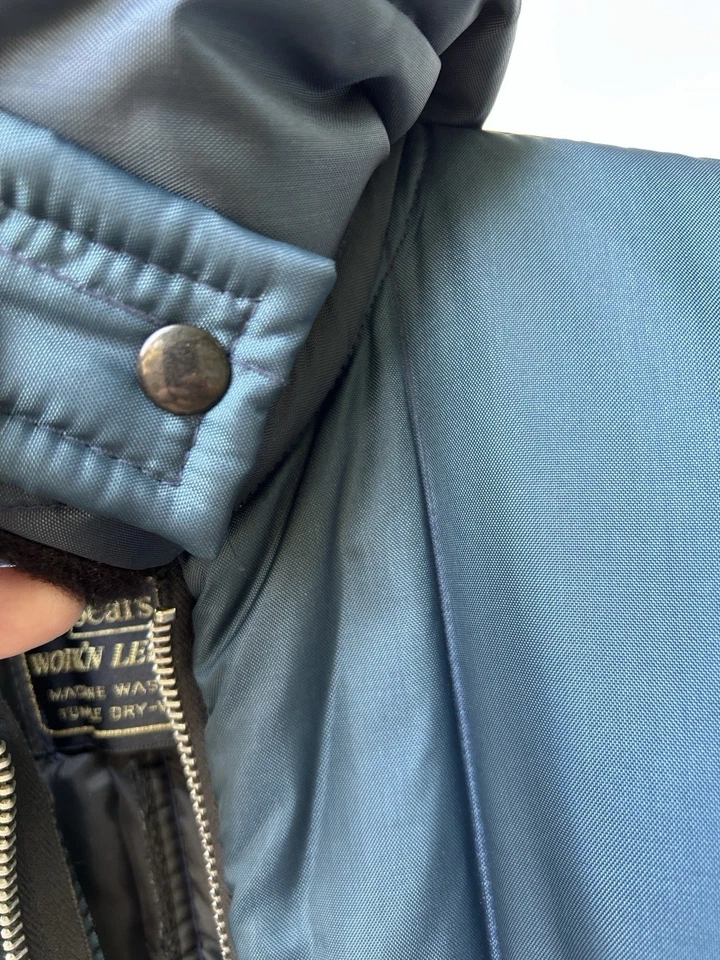 Vtg SEARS Work Quilted Insulated Winter Snowsuit Coveralls Jumpsuit 42 Tall - Image 3 of 4