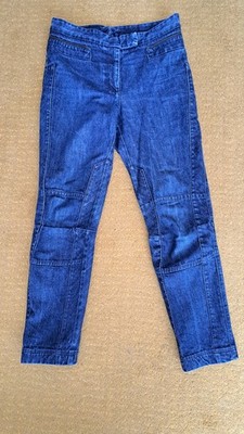 Dries Van Noten Biker Denim Trousers   Panelled Moto Jeans   Size 28 EU 38 UK 10