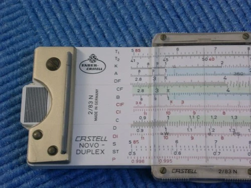 Rechenschieber Faber Castell Novo Duplex 2/83N mit Anleitung und Etui