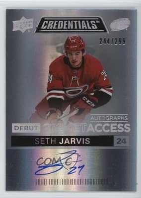 2021 Upper Deck Credentials Debut Ticket Access Autos /299 Seth Jarvis Auto f0l
