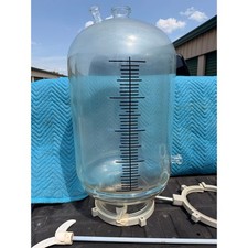 50L Glass Vessel Chamber with Hardware and Mounting Rings, Lab/Industrial Use
