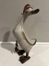 Vintage Tii Collections Folk Art Resin Holiday Christmas Duck Figure 12”