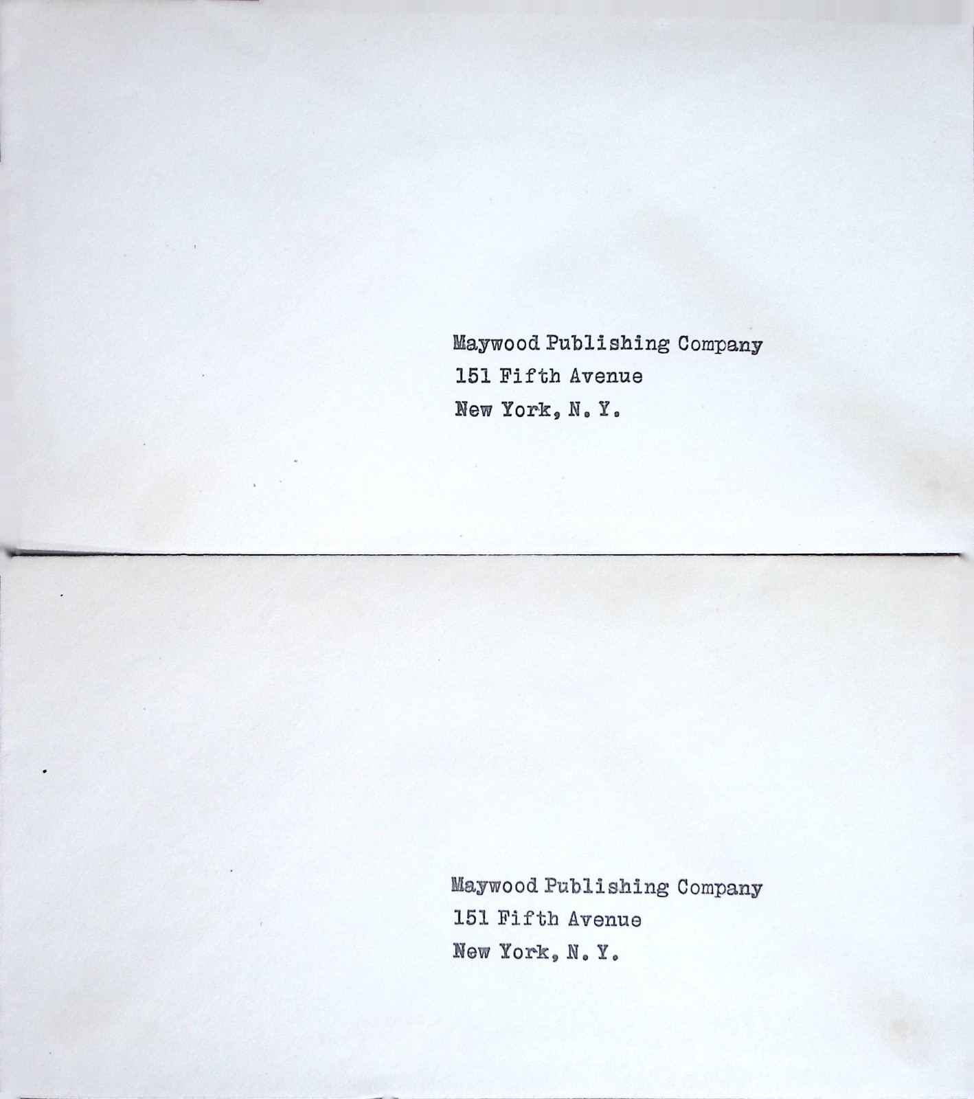 Vintage Maywood Publishing Company New York Business Envelope Fifth Avenue