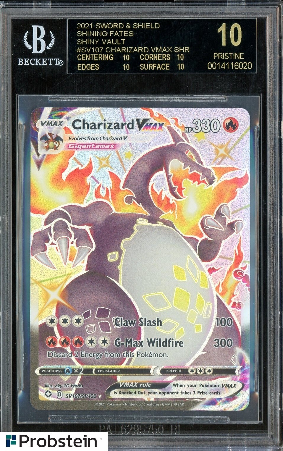 2021 Pokemon SWSH Shining Fates #SV107 FA Charizard VMAX BGS 10 BLACK LABEL