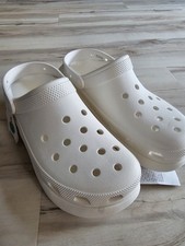 New! Mens  Crocs Classic Crush  Platform “Bone”  Slip On Clogs. Size 12 Nice!