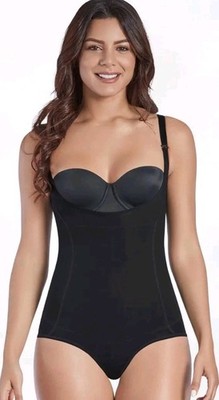 Curveez Ultra Shaping Hip Hugger Bodysuit Open Bust Black CUR1515- XL