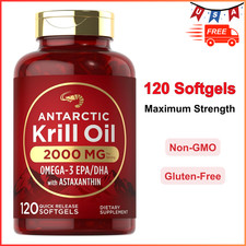 Antarctic Krill Oil 2000 mg 120 Softgels  Omega-3 EPA, DHA, With Astaxanthin