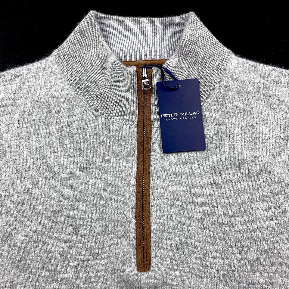 Peter Millar Crown Crafted Ремесленник Кашемир Гибкий Четверть Молнии Свитер Гейл M $695 - Изображение 2 из 4
