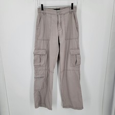 A ropostale Utility Cargo Pants Womens XS Short Beige Cotton Straight Gorpcore