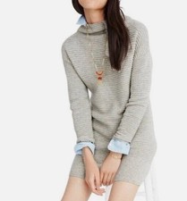Madewell Skyscraper Sweater Dress Womens XS Beige Merino Wool Knit Mock Neck