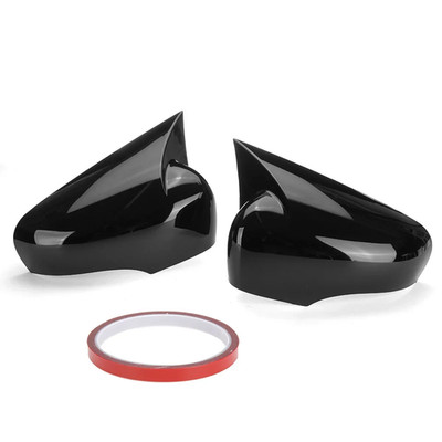 Horn-Style Black Pair Wing Side Mirror Covers Caps For Renault Captur 2013-2019