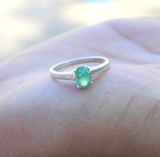 Natural Green Emerald Ring 925 Sterling Silver Handmade Jewelry