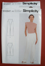 Simplicity R10941 9235 Pleated Pants w Waistband, Slash Pocket Plus 16-24 Uncut