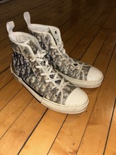 B23 League High-Top Sneaker White and Black Dior Oblique Canvas Size 43 US 10