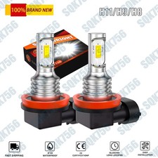 H11 H9 H8 LED Headlight Bulb Low Beam/Fog Light 50W 5000LM 6000K White 2x