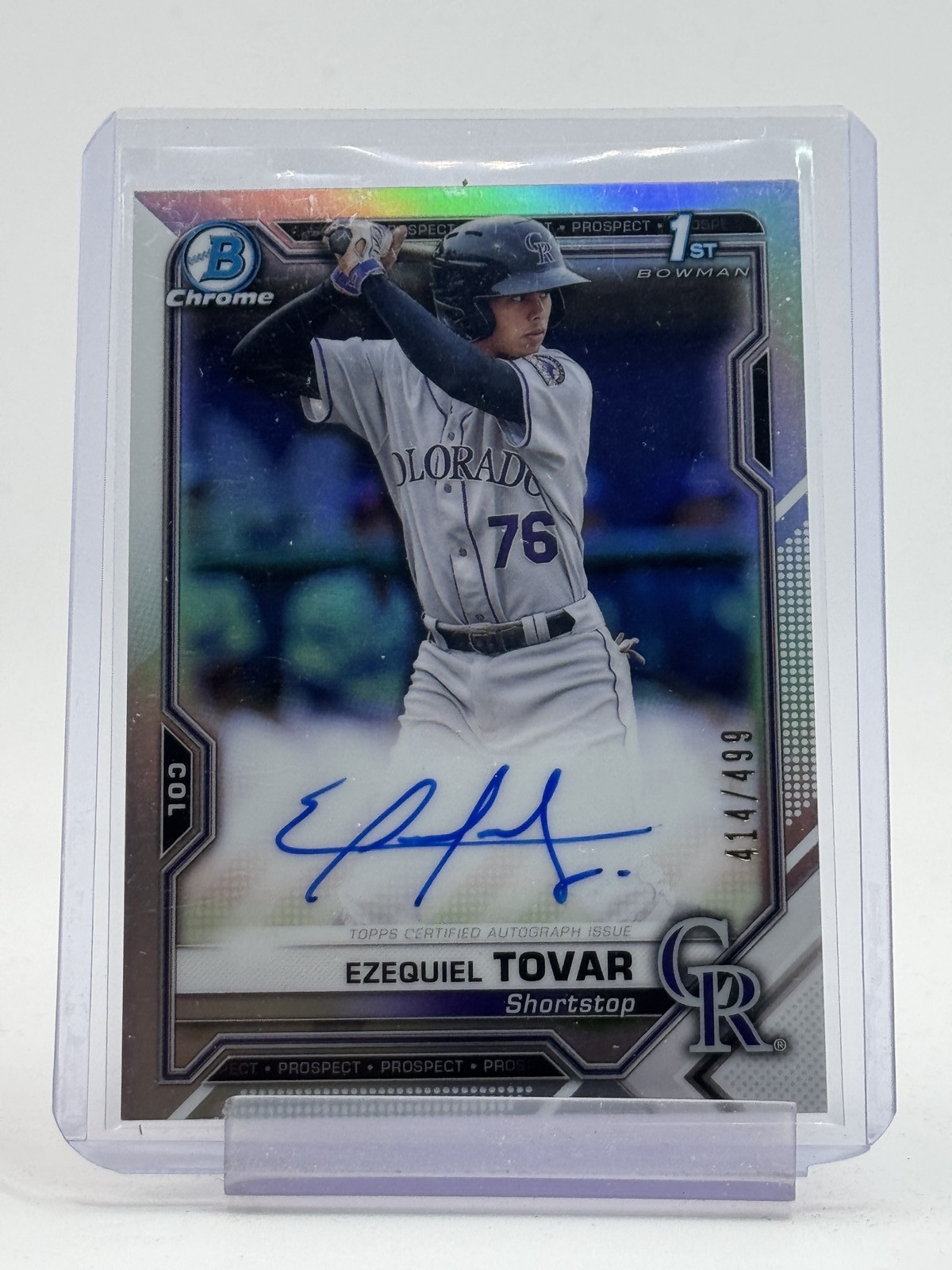 EZEQUIEL TOVAR 2021 BOWMAN CHROME 1ST REFRACTOR AUTO /499 #CPA-ETO Q2045