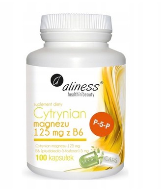 (Einheit/0,16 ) Aliness Magnesiumcitrat 125 mg Vitamin B6 P-5-P 100 Kapseln D/S