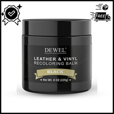 8oz Black Leather Recoloring Balm Kit-Sofa Car Seat Scratch Color Restorer Vinyl
