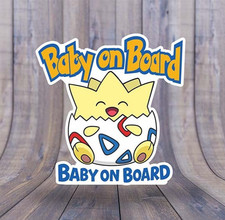 Togepi Baby On Board Sticker   Pok mon Vinyl Decal 3  8" Tall  Cute Glossy