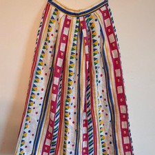 Vintage abstract colorful midi skirt