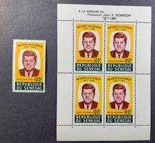 Senegal Scott #C40a MNH S/S + Stamp. John F. Kennedy JFK in Memoriam CV$12+