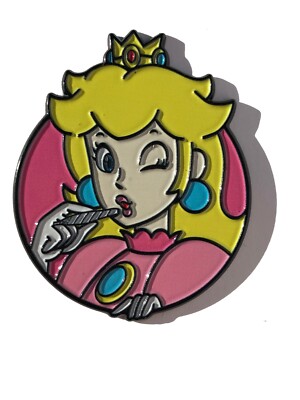 Princess Peach Smokes Joint Weed Dabs High Stoned HAT PIN Lapel