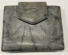 Vintage Buxton Wallet Women's Green Leather Coin Purse Top Grain Bifold