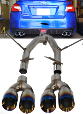 Quad Tips Exhaust For 15-21 Subaru WRX / STi Axle Back Muffler Delete 4 Inch New