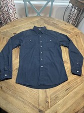Wrangler Flex For Comfort Blue Long Sleeve Button Up Men s Small Shirt