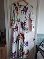 Floryday dress Size medium White with floral colourful print Long length