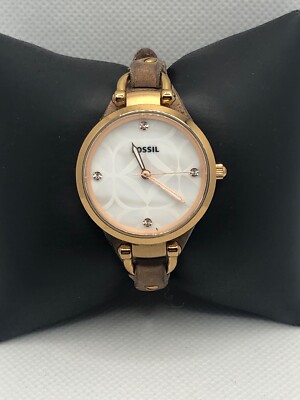 Fossil ES3151 Women's Tan Leather Analog Silver Dial Quartz