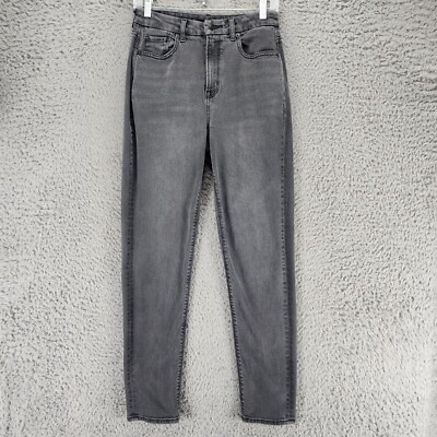 American Eagle Outfitters Jeans Womens 2 Long Black High Rise Curvy Mom *GUC*