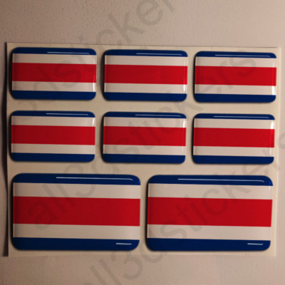 Sticker Costa Rica Resin Domed Stickers Costa Rica Flag 3D Vinyl Adhesive Decal