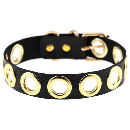 Collana girocollo punk pelle cuore girocollo borchie donna bigiotteria moda sal - Foto 30 di 45