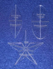 Acrylic Template 1/4" -3 Piece Sampler Pack - Quilting - Sewing