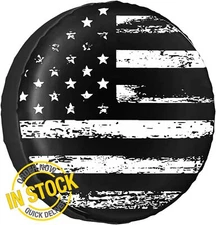 18" American Flag Spare Tire Cover Fit Jeep Wrangler Rv SUV Truck Travel Trailer