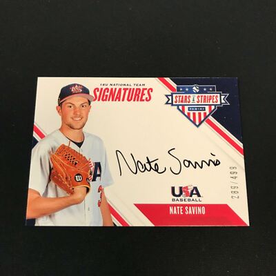 2020 Stars & Stripes NATE SAVINO Auto 289/499 USA Baseball *JU09