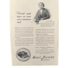 Vintage 1931 Royal Portable Typewriters Vogue Ad Advertisement