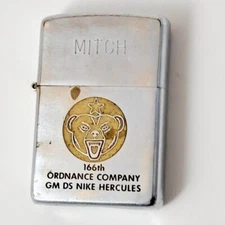 Vintage 1968 Zippo Lighter Vietnam War 166th Ordnance Co GM DS NIKE HERCULES
