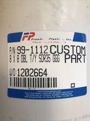 y　8枚 Lot Of Six 8” x 8” PVC SDR 35 DOUBLE TEE WYE GASKETED 8.40” D3034