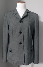 Calvin Klein Stretch Women's Blazer Jacket, Black  White, Textured, Size 8