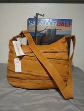 Nwt Marco Buggiani Large Studded Leather Crossbody Hobo Handbag