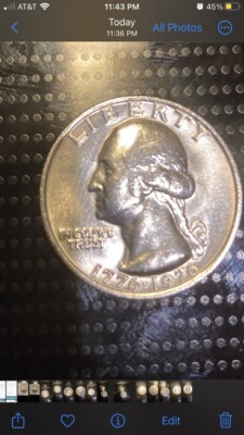 1776-1976 Bicentennial Quarter . NO MINT MARK. RARE ERROR: 