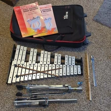 Vic Firth Xylophone Bell Kit and Stand Percussion Set With Rolling Case
