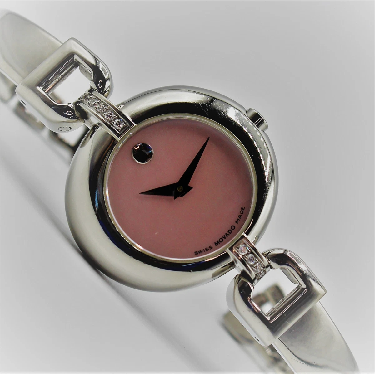 Movado pink face watch sale