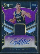 GRAYSON ALLEN 2018-19 SELECT PURPLE 29/49 Autograph Rookie Jersey  Utah JAZZ AU