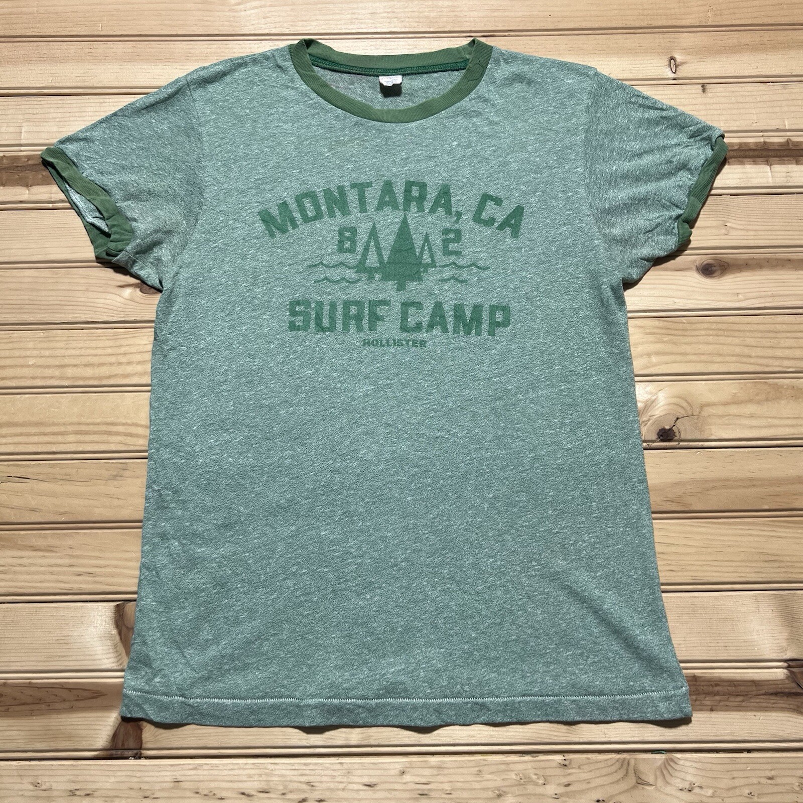 Vintage 1982 Hollister Surf Shop Ringer Tee Paper Thin Shirt Medium MT CA