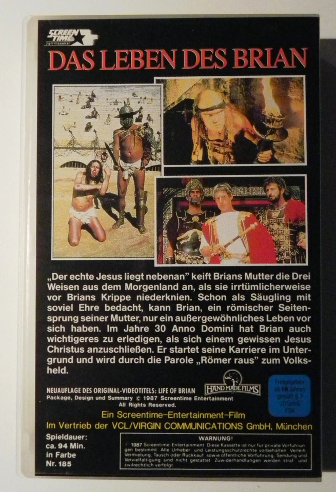Das Leben des Brian - VCL VHS kleine Hartbox*** - Bild 2 von 2
