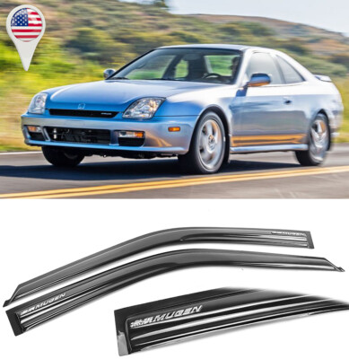 2 pc 3D Tape on Window Vent Visor Rain Sun Wind Guard Diffuser Fit 97-01 Prelude
