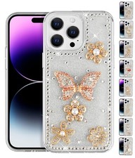 For Apple iPhone 14 Pro Max - Design Diamond Rhinestone Impact Cover Case